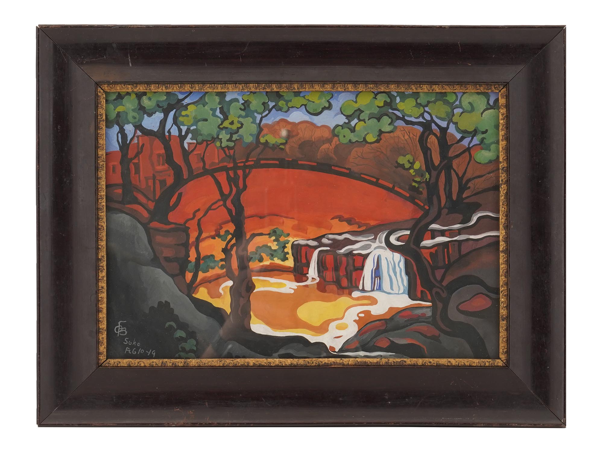 GOUACHE PAINTING LANDSCAPE SIGNED OSCAR BLUEMNER PIC-0